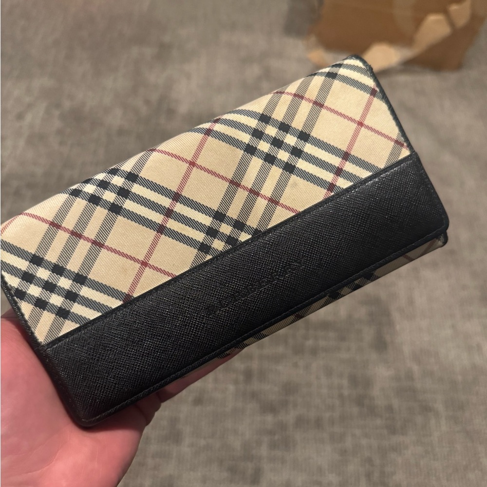 Burberry Checkered Wallet with Black Trim